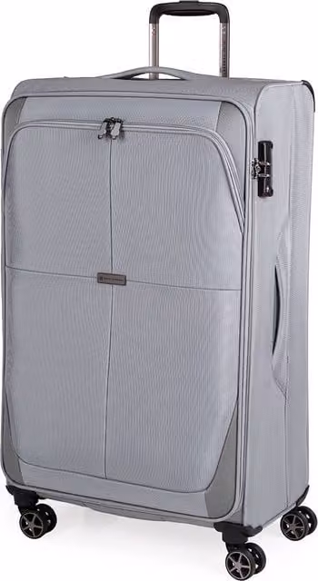 Gino Ferrari Omis Premium Lightweight Soft Shell Suitcase, Grey, Medium