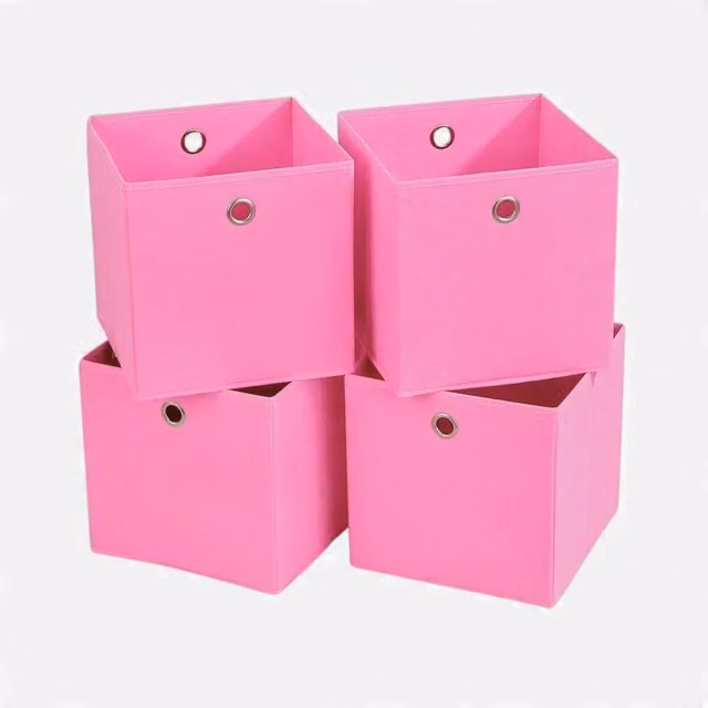 PAWNORA Pink Foldable Fabric Storage Box