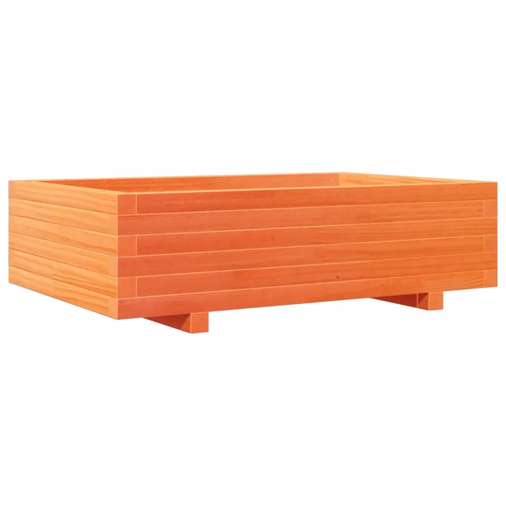Berkfield Home Solid Wood Pine Garden Planter Tub, Brown, W: 90 cm, D: 60 cm, H: 26.5 cm – 2