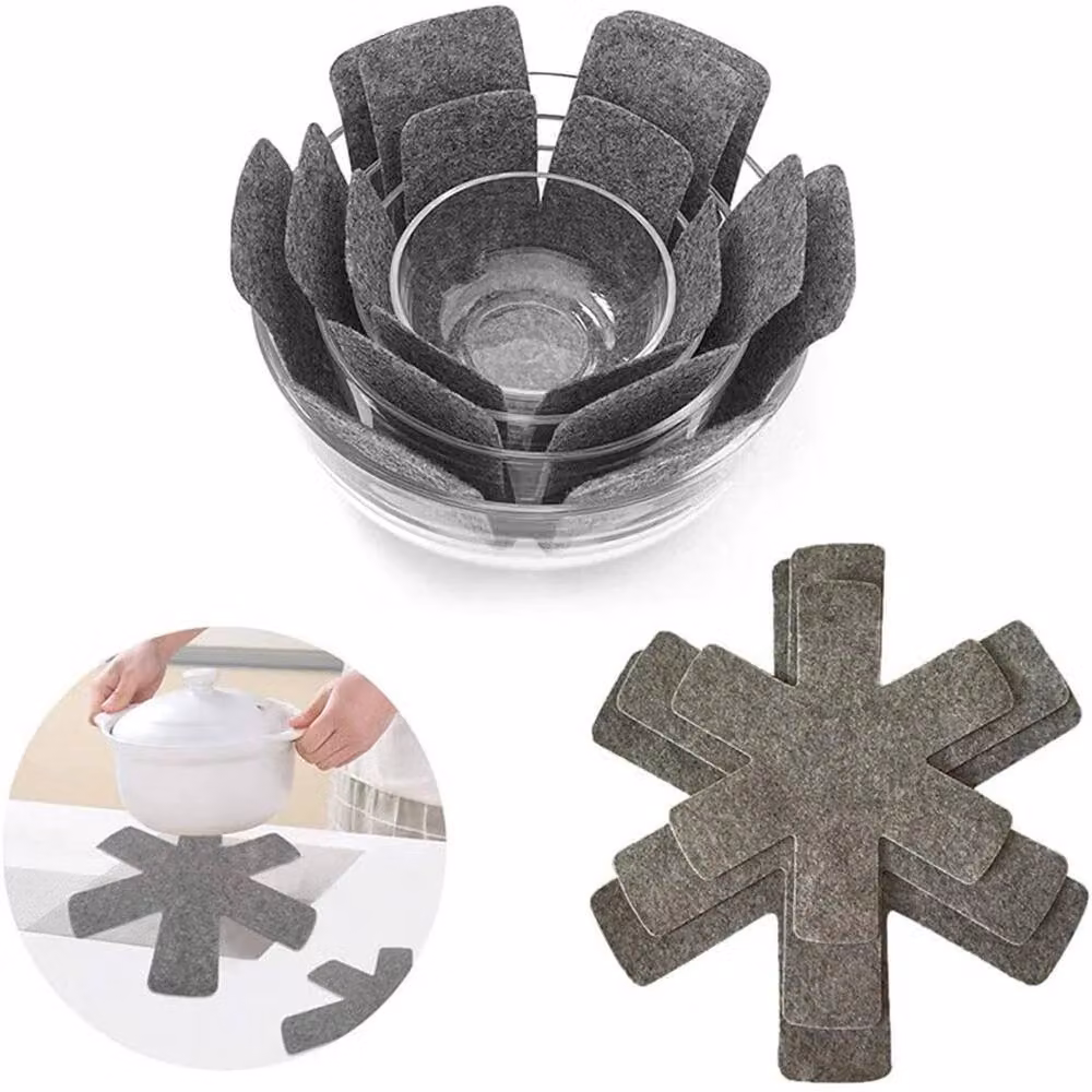FLAVORA 12-Pack Non-Slip Pot Divider Separator Pads in Grey (0.6m2) – 2