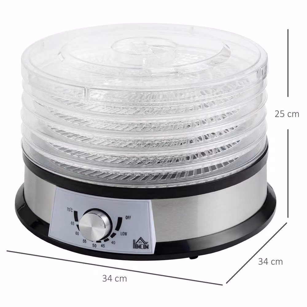 STILVORA Food Dehydrator with Five Stainless Steel Stacking Trays in Silver – 3