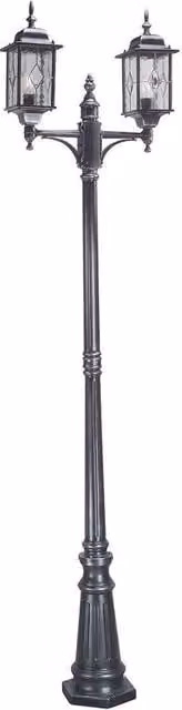 Netlighting Wexford 2 Light Outdoor Garden Lamp Post in Black and Silver with IP43 Rating and E27 Socket