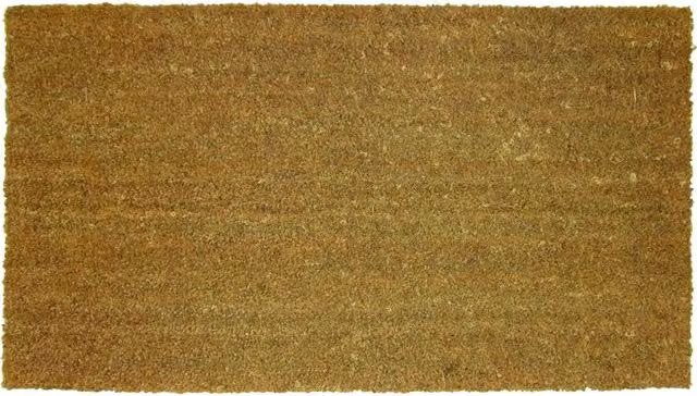 THE RUGS Plain Coir Doormat, Brown, W/D/H: 80 x 50 x 1.5 cm