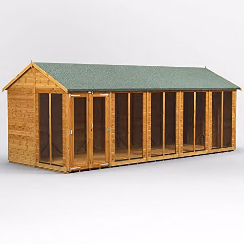 Powersheds Premium Apex Wooden Summer House in Brown with Security Features and PVC Window Sills, W/D/H: 258.0 x 240.38 x 240.38 cm – 1