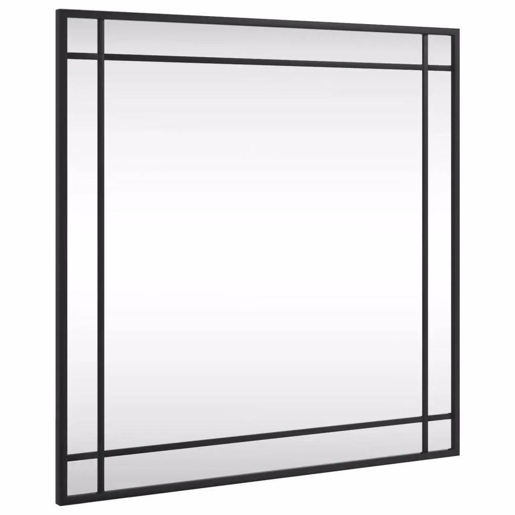 Berkfield Home Minimalist Square Wall Mirror in Black, W: 60 cm, H: 60 cm – 2