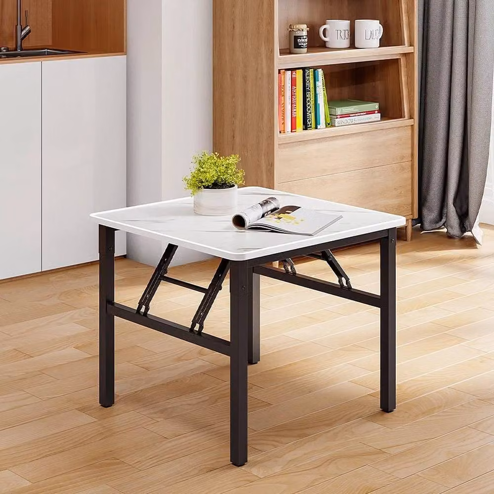 Kelvenix Foldable Square Coffee Table, White, W/D/H: 60 x 60 x 51 cm – 2