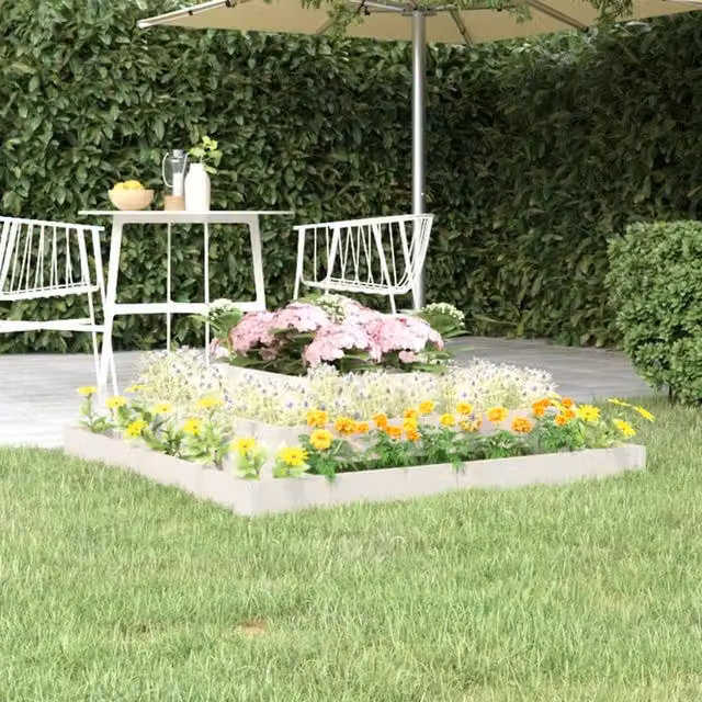Berkfield Home White Wooden Raised Planter, W/D/H: 110 x 110 x 27 cm