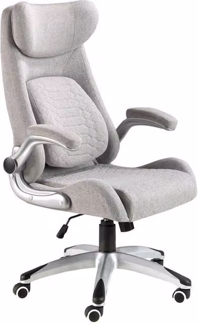 Angel Cerda Grey Fabric Swivel Task Chair with Armrests and Castors – 1