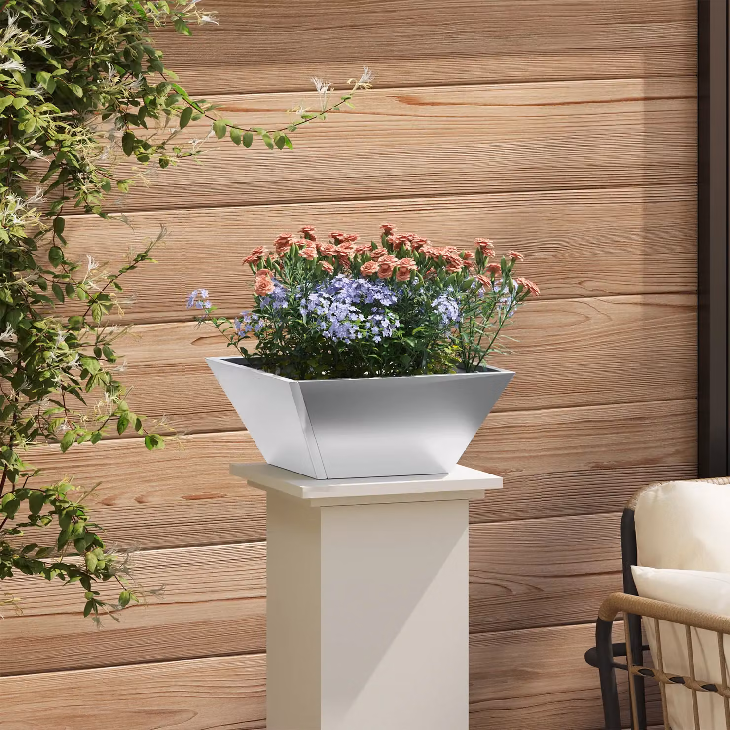 Berkfield Home Garden Tub Planters, 5 Piece Set, Silver and Grey Galvanised Steel, W/D/H: 35 x 35 x 15 cm – 3