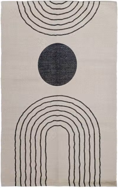 New Edge Blinds Tuscany Printed Rug, Multicolour and Grey, W: 90 cm, D: 60 cm