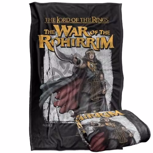 LOGOVISION Lord of the Rings War of the Rohirrim Wulf Homage Super Soft Fleece Throw Blanket, Multicolour, W: 91 cm, D: 147 cm