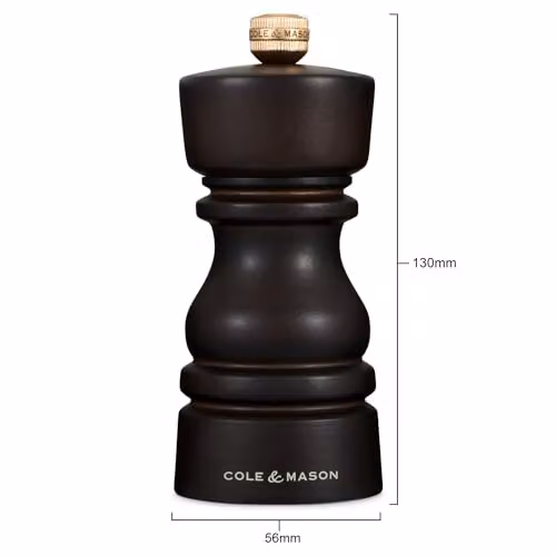 Cole & Mason Salt and Pepper Grinder Set in Brown Beech Wood, Height: 13 cm – 3