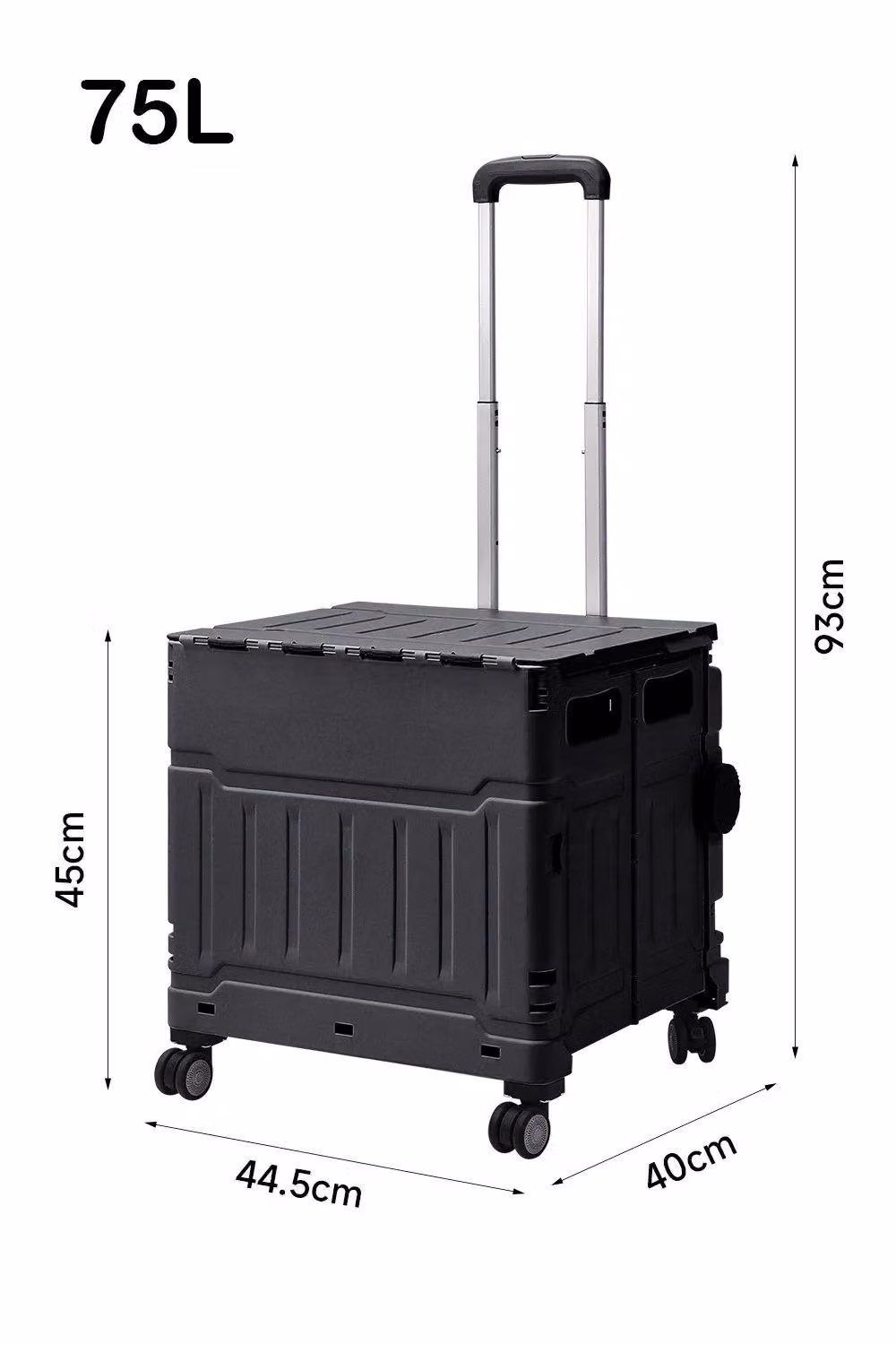 H&O Direct Multifunctional Collapsible Storage Trolley Case in Black – 4