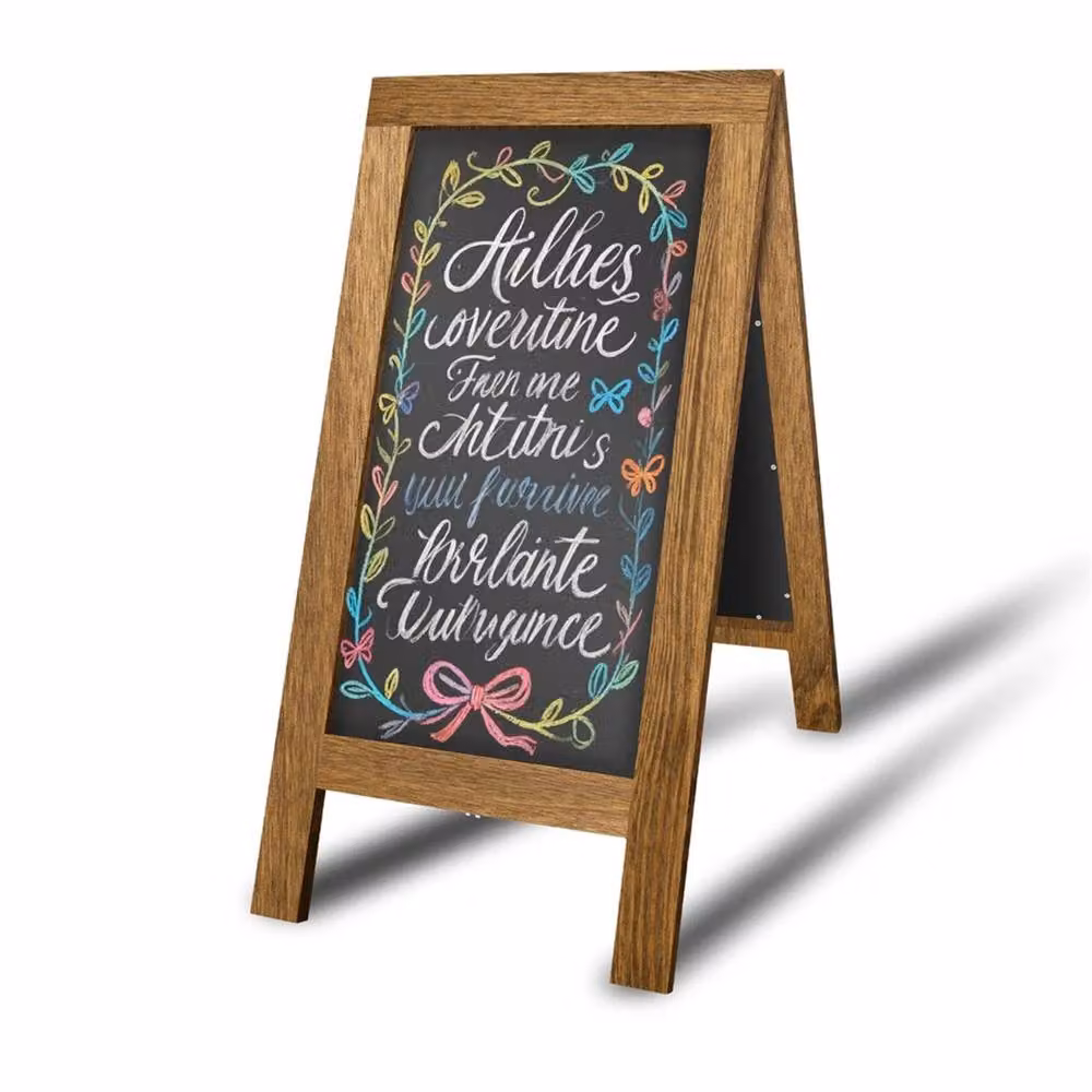 SPETLEK Anti-Wind A-Frame Magnetic Sidewalk Chalkboard in Brown Wood – 3