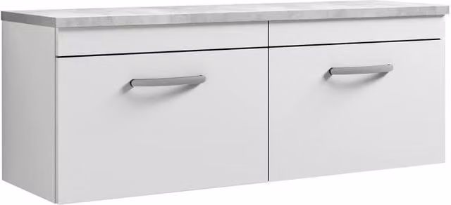 Balterley Millwich 2 Drawer Wall Hung Vanity Unit, Gloss White, W: 120 cm
