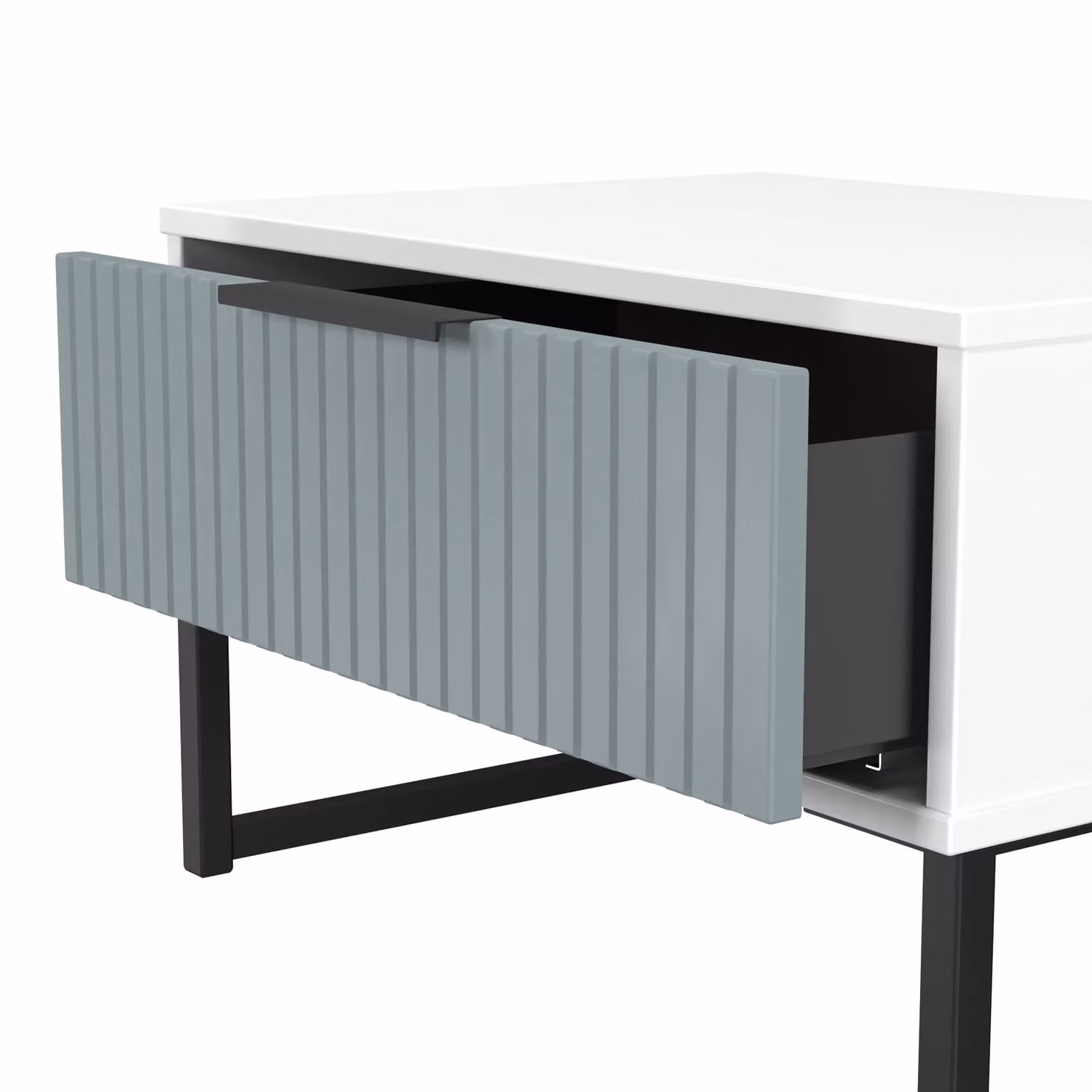 2 U Menai Ready Assembled 1 Drawer Wide Side Table in Duck Egg Blue – 2