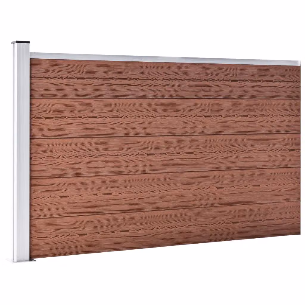 Berkfield Home Brown WPC Garden Fence, W: 175 cm, H: 105 cm – 2