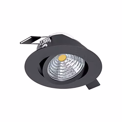 Loops Black Aluminium 6W LED Round Recessed Wall and Ceiling Flush Downlight