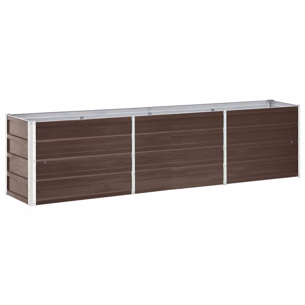 Berkfield Home Garden Brown Galvanised Steel Raised Bed, W/D/H: 240 x 40 x 45 cm – 2