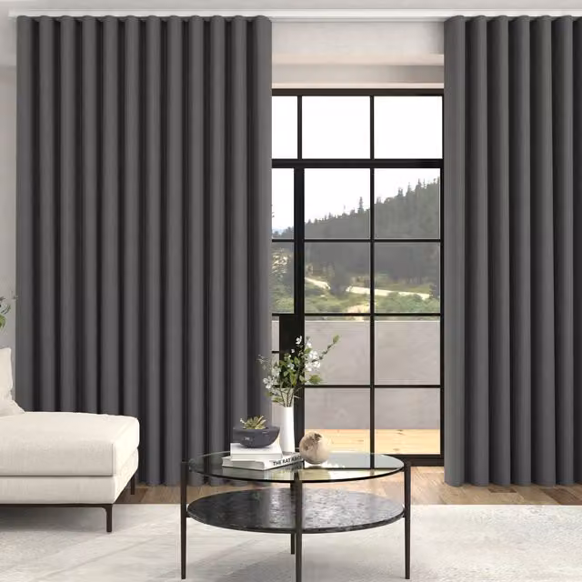 Terrys Lindy Shimmer Woven Made To Measure Blackout Curtains in Charcoal Grey