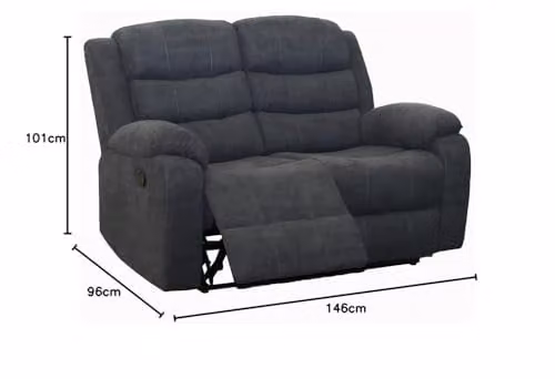 More4Homes Boston Manual Fabric Recliner Sofa Suite in Grey and Beige – 4