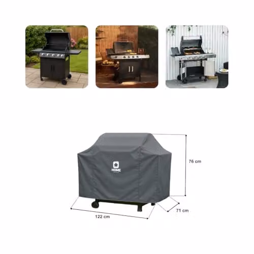 Home Source Duracover UV50+ Waterproof Polyester BBQ Grill Cover in Grey, W: 122 cm, D: 76 cm, H: 71 cm – 5