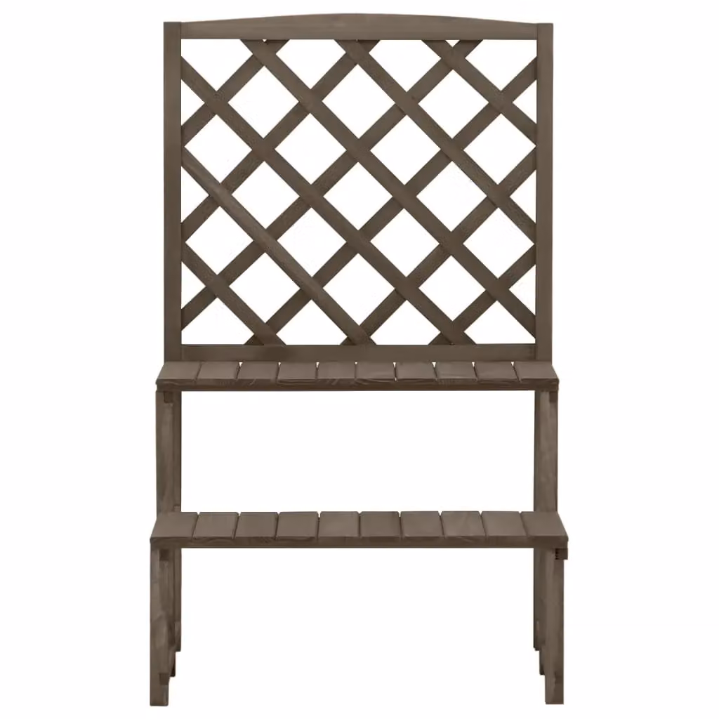 Berkfield Home Grey Wooden Plant Stand with Trellis, W/D/H: 70 x 42 x 115 cm – 2