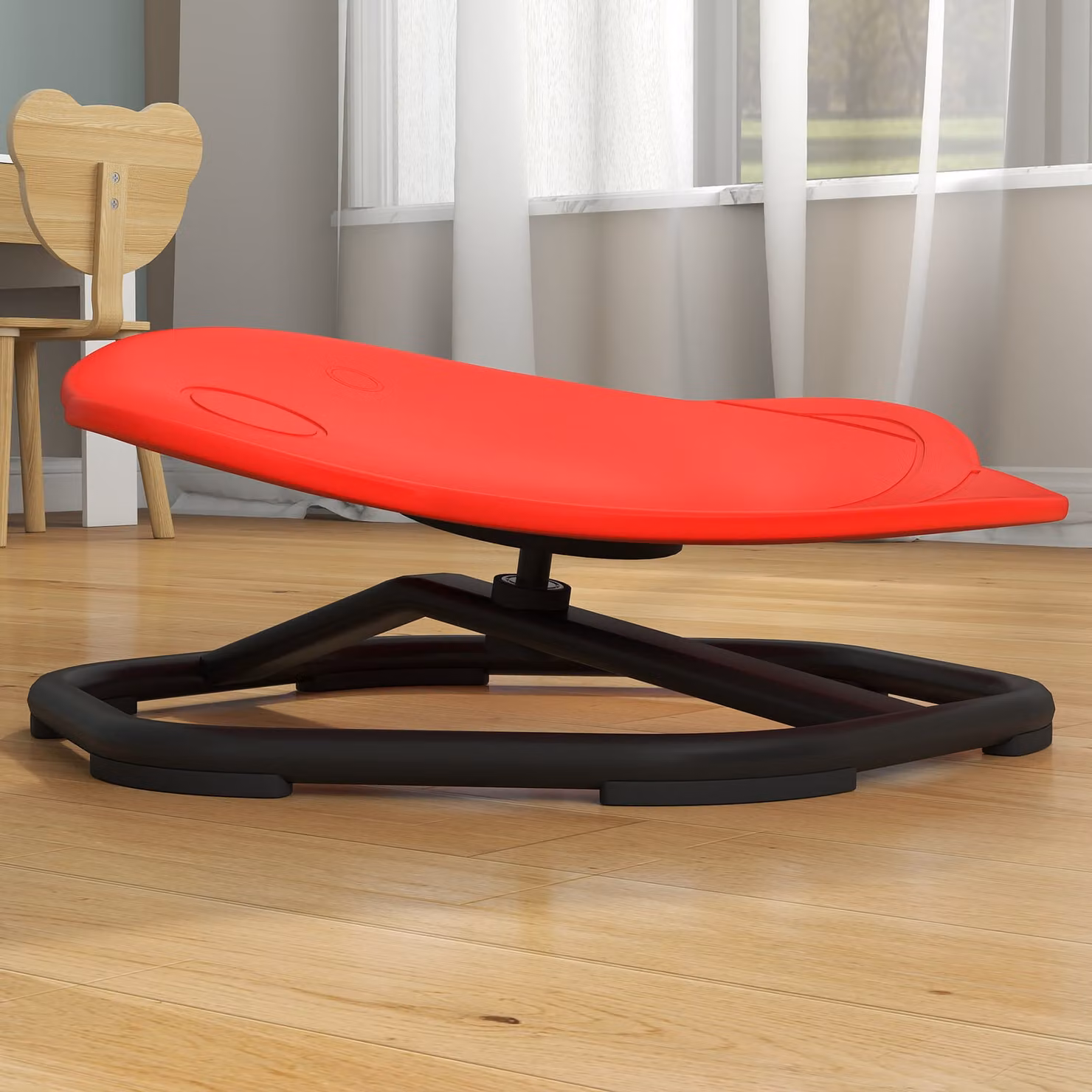 AIYAPLAY Planet-Shaped Kids Swivel Chair for Sensory Balance and Coordination Training, Red – 6