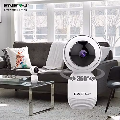 ENER-J Smart WiFi Indoor Security Camera, 1080P HD Pan-Tilt with Night Vision, Two-Way Audio and App Control, White – 2