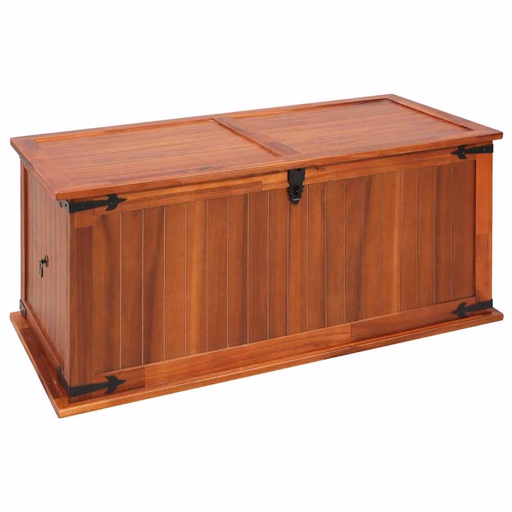 Berkfield Home Rustic Brown Solid Acacia Wood Storage Chest W/D/H: 79 x 34 x 32 cm – 2