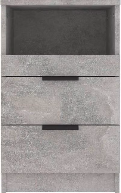 Berkfield Home Elegant Bedside Cabinet in Concrete Grey, W/D/H: 40 x 36 x 65 cm