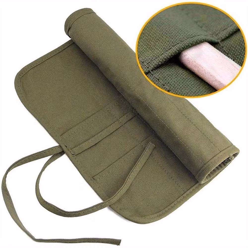 SPETLEK Green Roll Up Paint Brush and Pen Holder Organizer with 30 Holes, W: 52 cm x H: 52 cm – 2