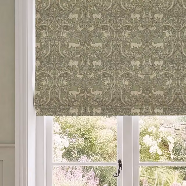 HOUSE Llewelyn-Bowen Menagerie Artois Printed Made To Measure Blackout Roman Blind in Sage Green