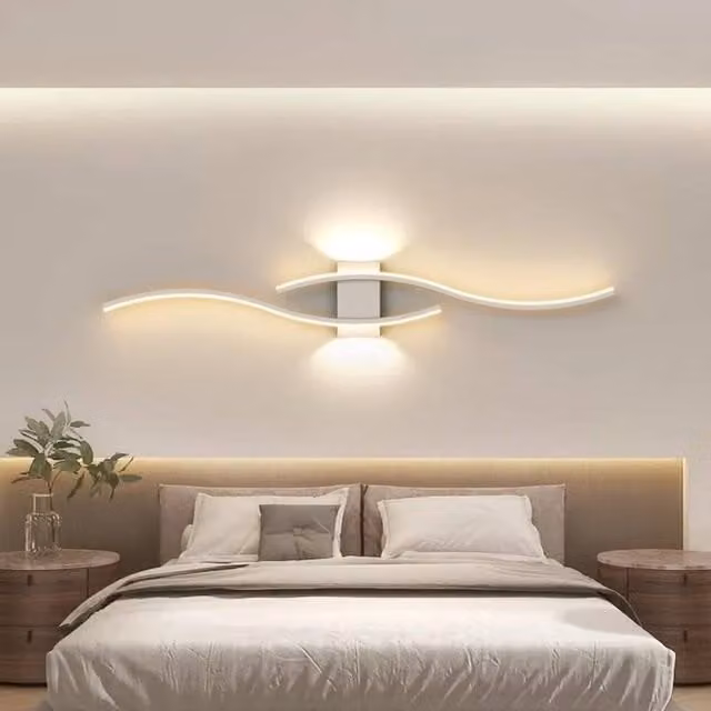 COMELY Modern LED Wave Bar Indoor Wall Light, White, 27W, 3000K Warm White – 1