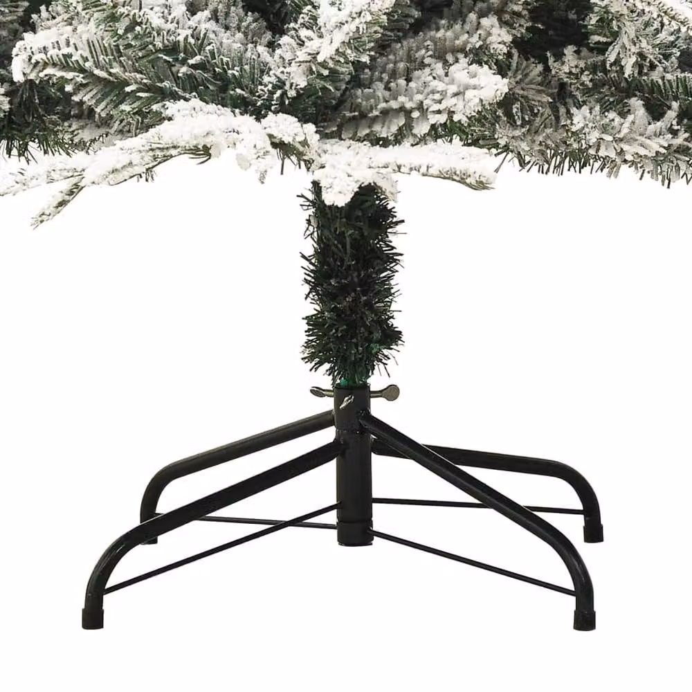 Berkfield Home Artificial Flocked Snow Christmas Tree in Green and White, Height: 240 cm – 4