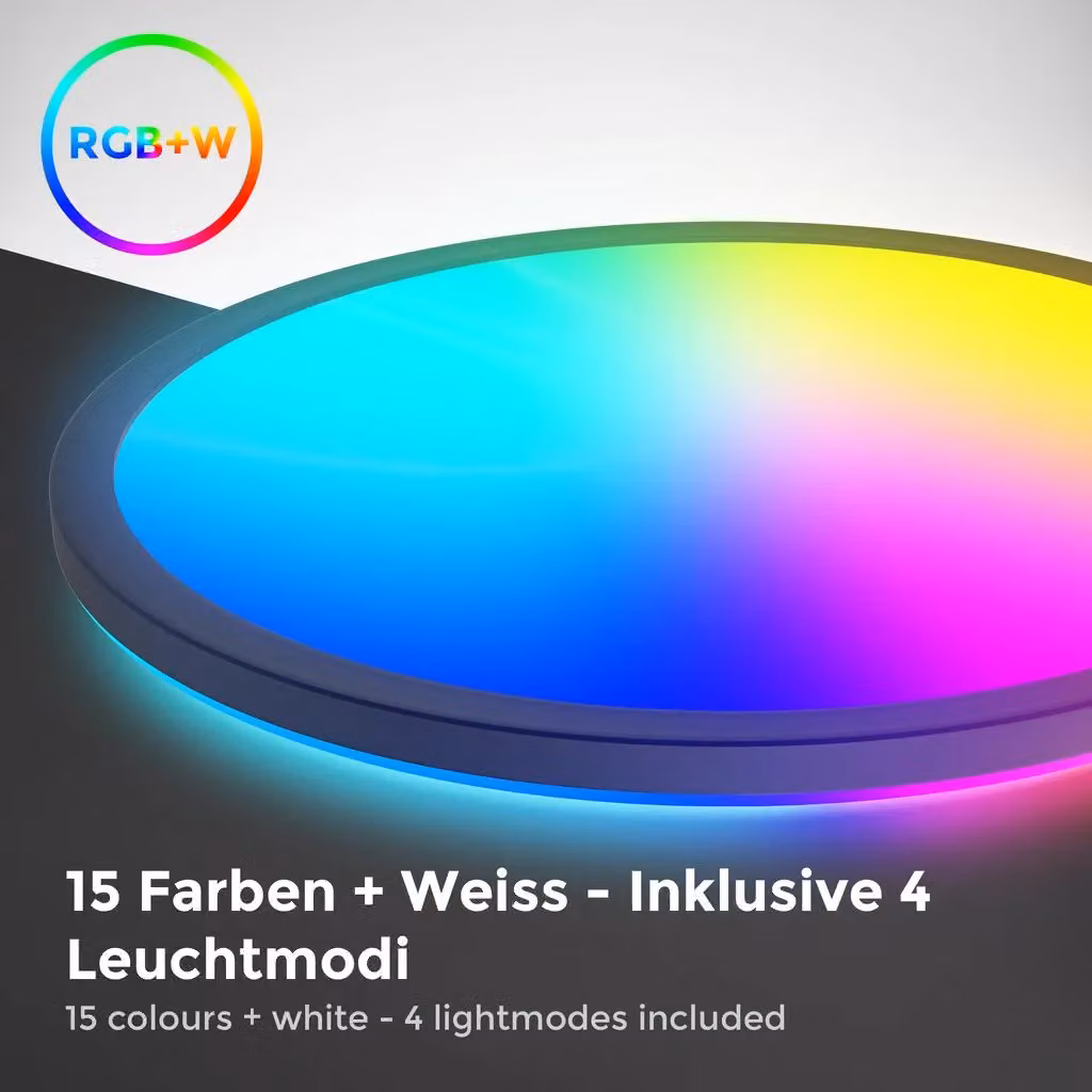 B.K.Licht Ultraslim RGBW LED Ceiling Panel, Black, Dimmable with Remote Control, W/D/H: 42 x 42 x 3 cm – 3