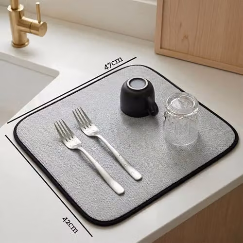 Premier Housewares Grey Rectangular Water Absorbent Dish Drying Mat – 2