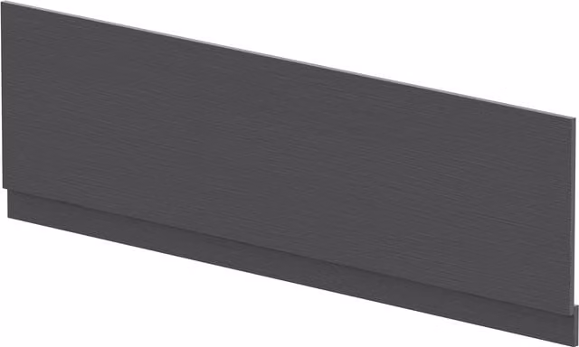 Balterley Edge/Power Straight Front Bath Panel and Plinth in Textured Woodgrain Graphite Grey