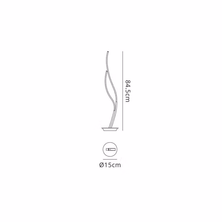 Netlighting Corinto Table Lamp in Silver Chrome with 12W LED, 3000k Warm White, 960lm and Touch Dimmer, Height: 84 cm