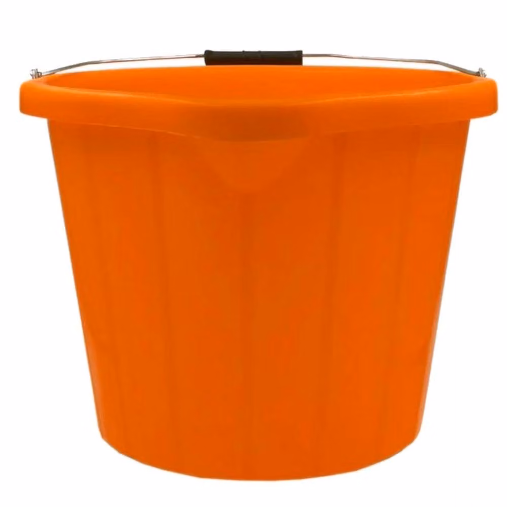 Hinsinc 2 Pack 14L Orange Heavy Duty Plastic Builders Buckets – 2