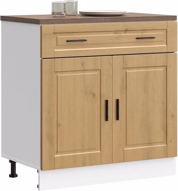 Berkfield Home Porto Artisan Oak Kitchen Base Cabinet in Brown – 1