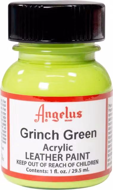 Angelus Acrylic Leather Paint in Grinch Green, 1 oz