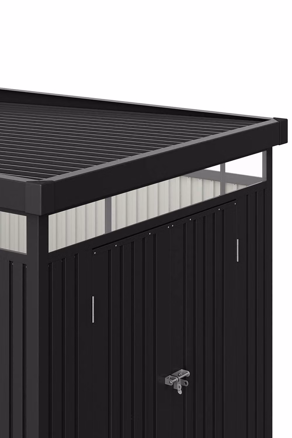 Garden Sanctuary Black Galvanised Steel Double Door Garden Tool Shed W/D/H: 2.6 x 2 x 2 m – 7