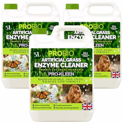 Pro-Kleen ProBio Artificial Grass Cleaner Probiotic Based Deodoriser and Odour Eliminator, Fresh Cut Grass Fragrance, 3 x 5 l