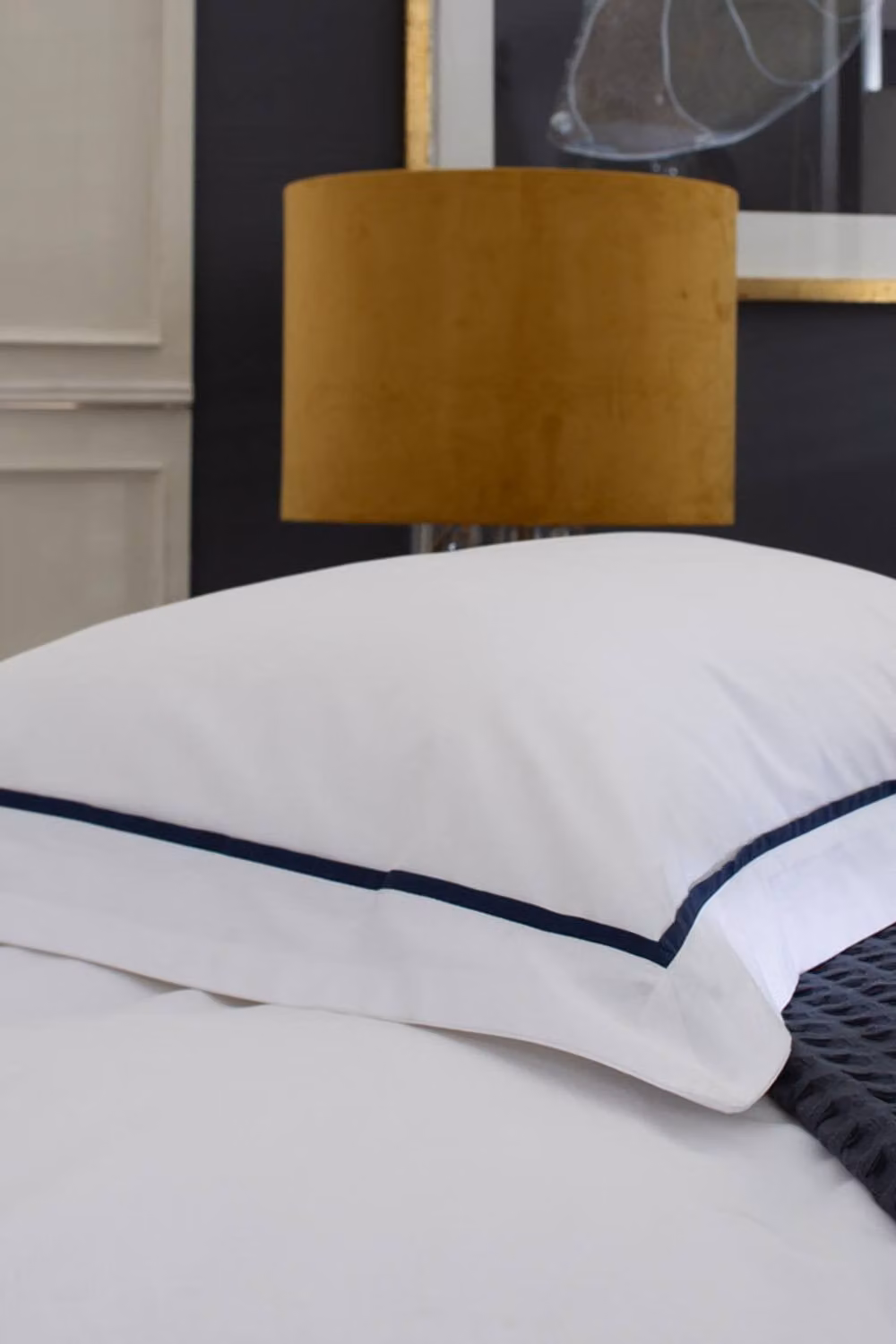 The Lyndon Company Hampstead 200 Thread Count 100% Cotton Duvet Cover and Pillowcase Set in Blue, W/D/H: 200 x 220 cm and 140 x 200 cm – 1