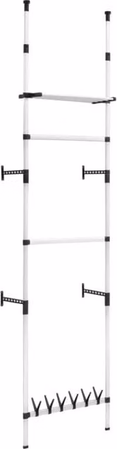 Berkfield Home Telescopic Wardrobe System with Rods and Shelf in Silver Aluminium