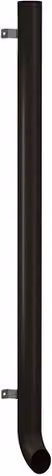 Lindab Black Galvanised Steel Vandal Reinforced Pipe with Shoe, Diameter: 102 mm, Length: 2 m