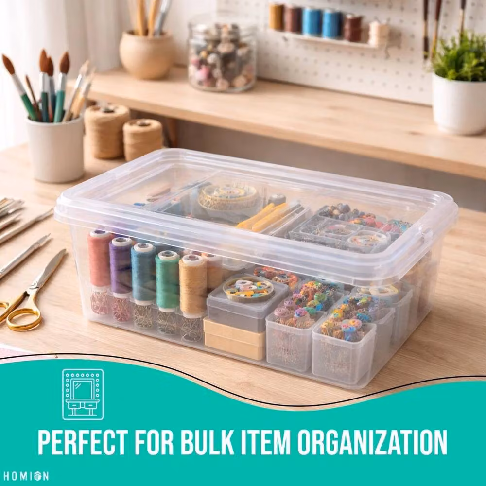 PAWNORA Set of 5 Transparent Stackable Plastic Storage Boxes – 3