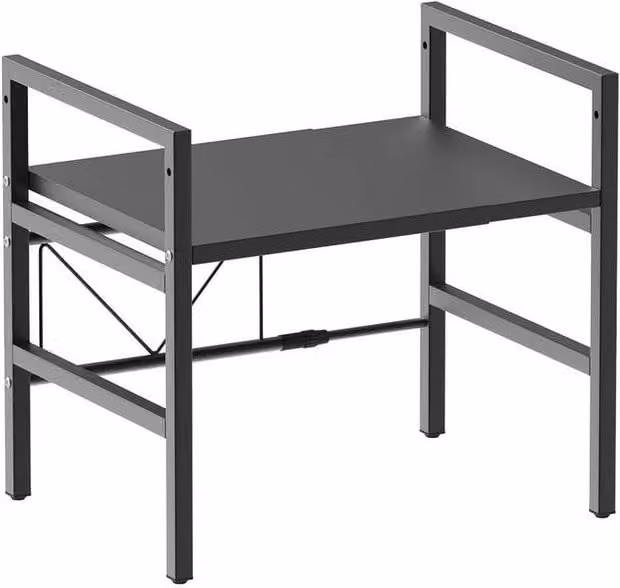 FLAVORA Black 2-Tier Adjustable and Extendable Metal Microwave Oven Rack
