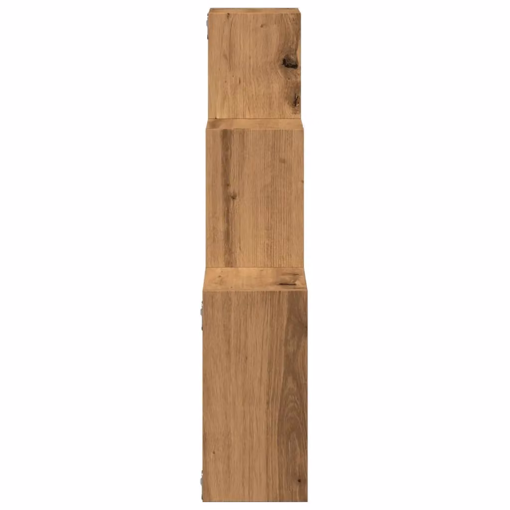 Berkfield Home Artisan Oak Wall Cube Shelves, Brown, W/D/H: 68 x 15 x 68 cm – 3